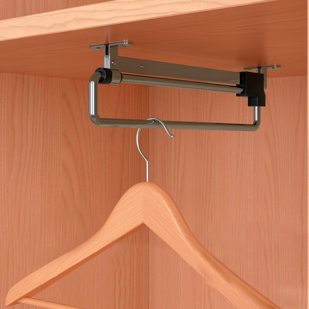 Выдвижная штанга для одежды в шкаф глубиной 40 см - фото